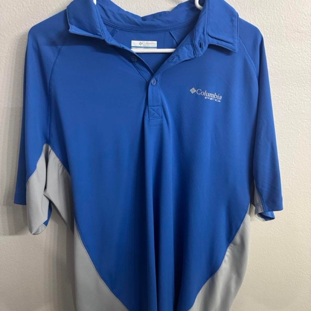Columbia Sportswear blue polo shirt size large